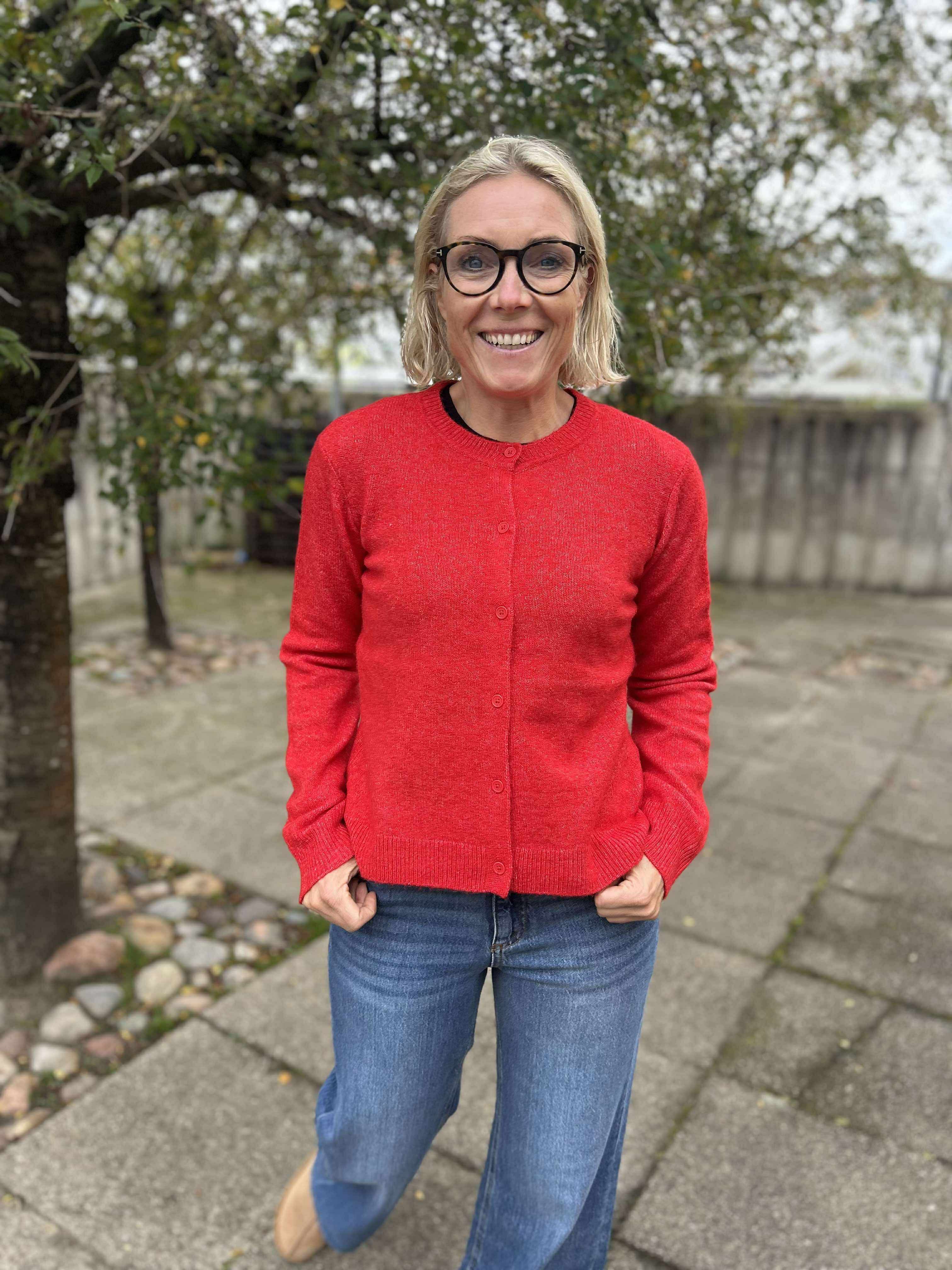 PCMALOU Knit Cardigan - Goji Berry